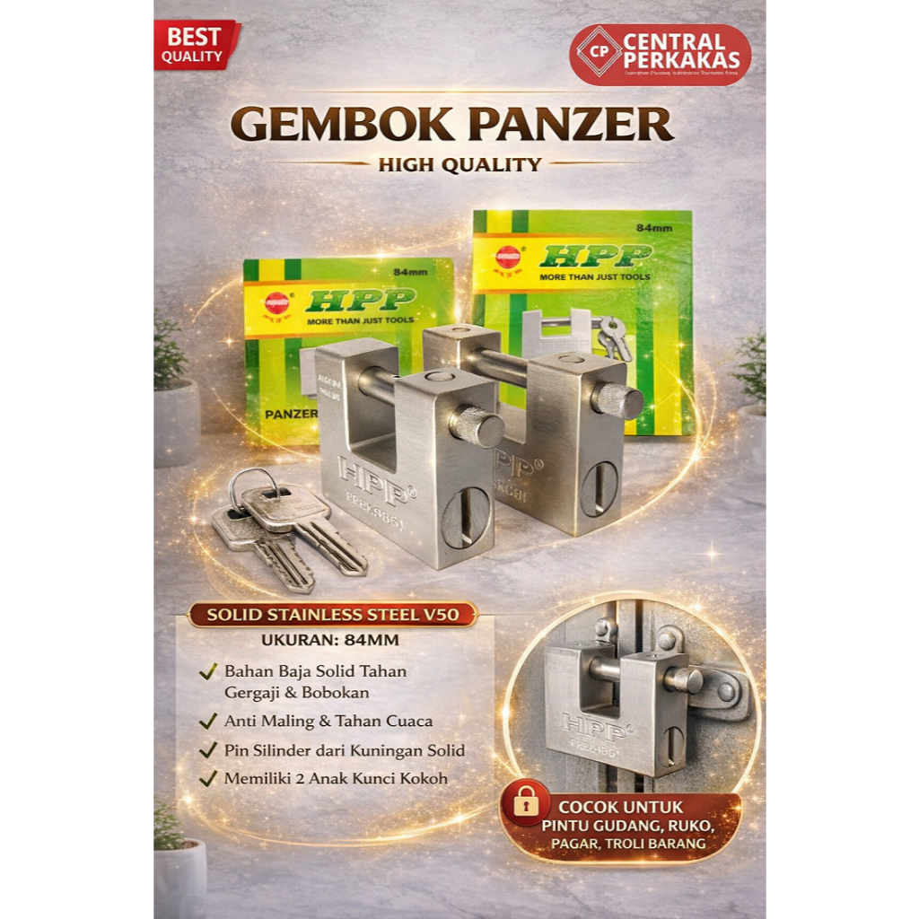 Gembok Panzer anti maling / Gembok Anti maling/ gembok rumah / gembok panzer top security /gembok pa