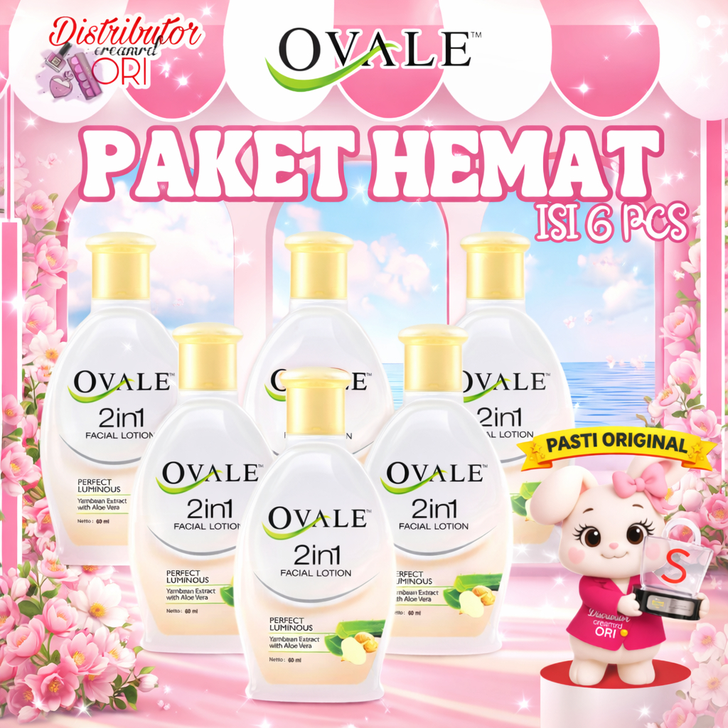 [PAKET ISI 6] OVALE Facial Lotion Botol 60ml BUNDLE BUNDLING HEMAT /Lemon/Anti Acne/Bengkoang
