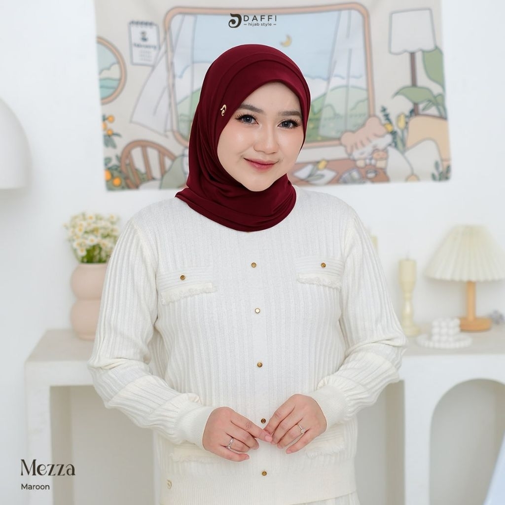 Bergo Mezza ORI by Daffi Hijab || Jilbab Instan desain split bagian depan model instan langsung slup