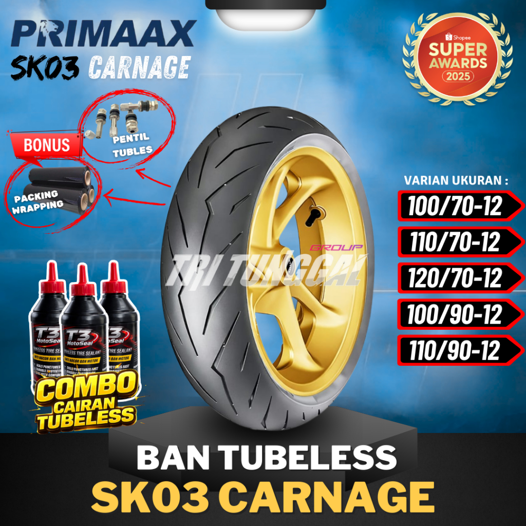 [READY COD] PRIMAAX SK03 RING 12 /  BAN PRIMAAX VESPA SCOOPY FREEGO / BAN SCOOPY FREEGO / BAN TUBELE