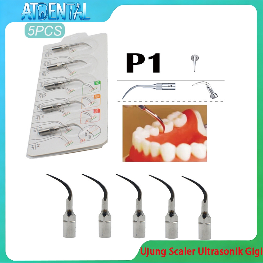 5PCS Dental Scaler Tips P1 fit EMS Woodpecker DTE Ultrasonic Scaler Scaling Tips Handpiece Alat Dent