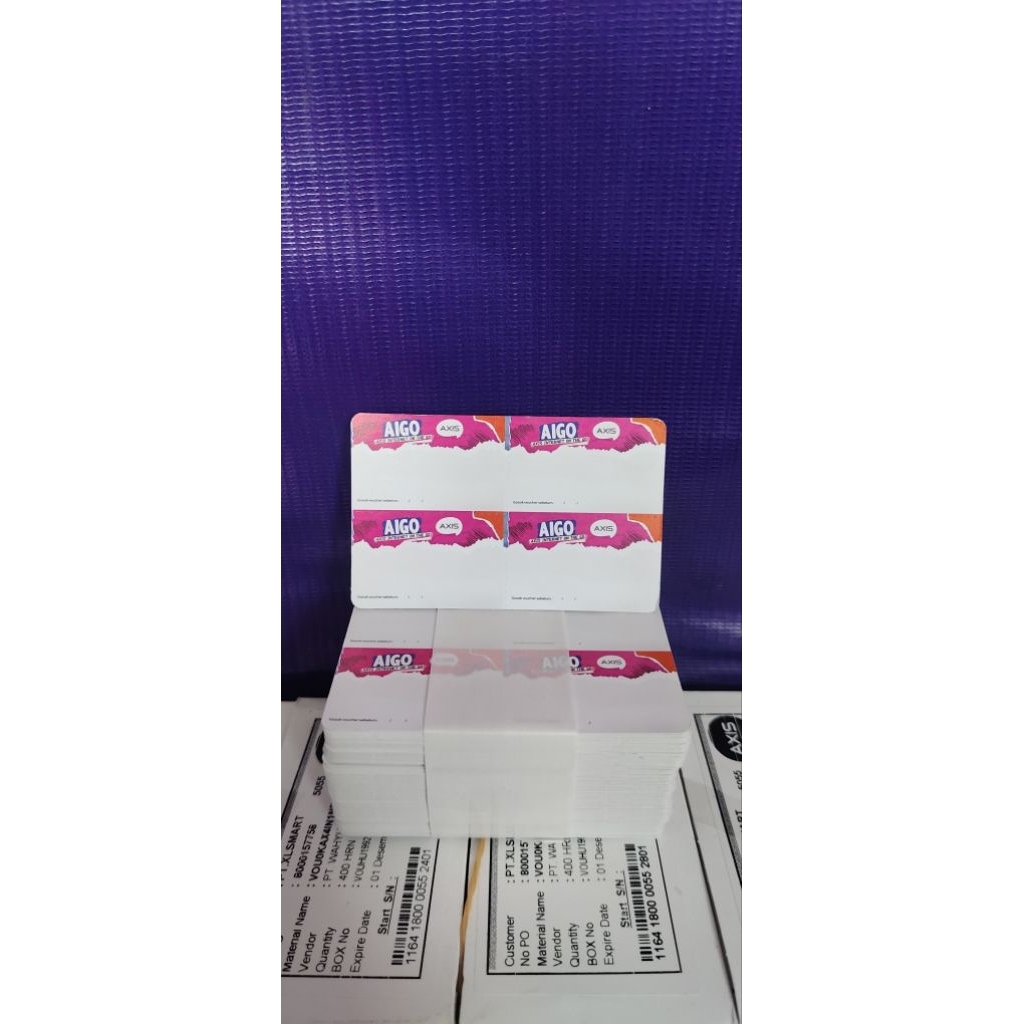 VOUCHER KOSONG BLANK AIGO AXIS BAHAN INJECT