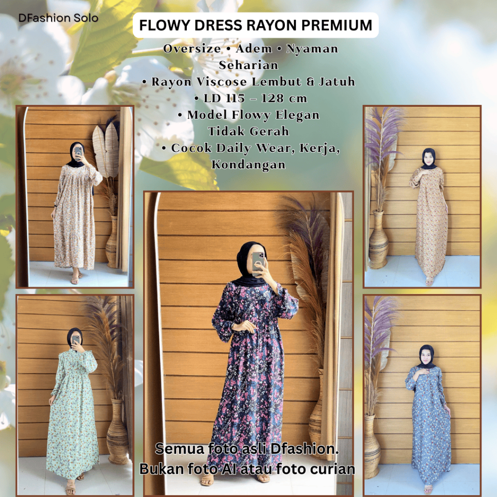 Dress Rayon Ruffle Gamis Ruffle Dada Dress Rayon Viscose Dress Simpel Dress Rayon