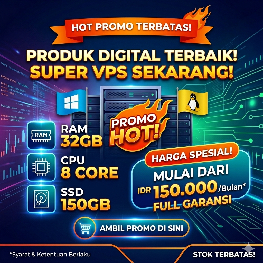 VPS/RDP Windows Premium 32GB • 8 Core • SSD 150GB (Full Admin)