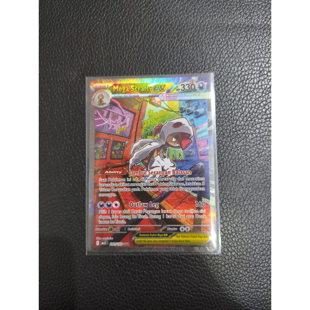 Lelang FB Kartu Pokemon Mega Scrafty SAR