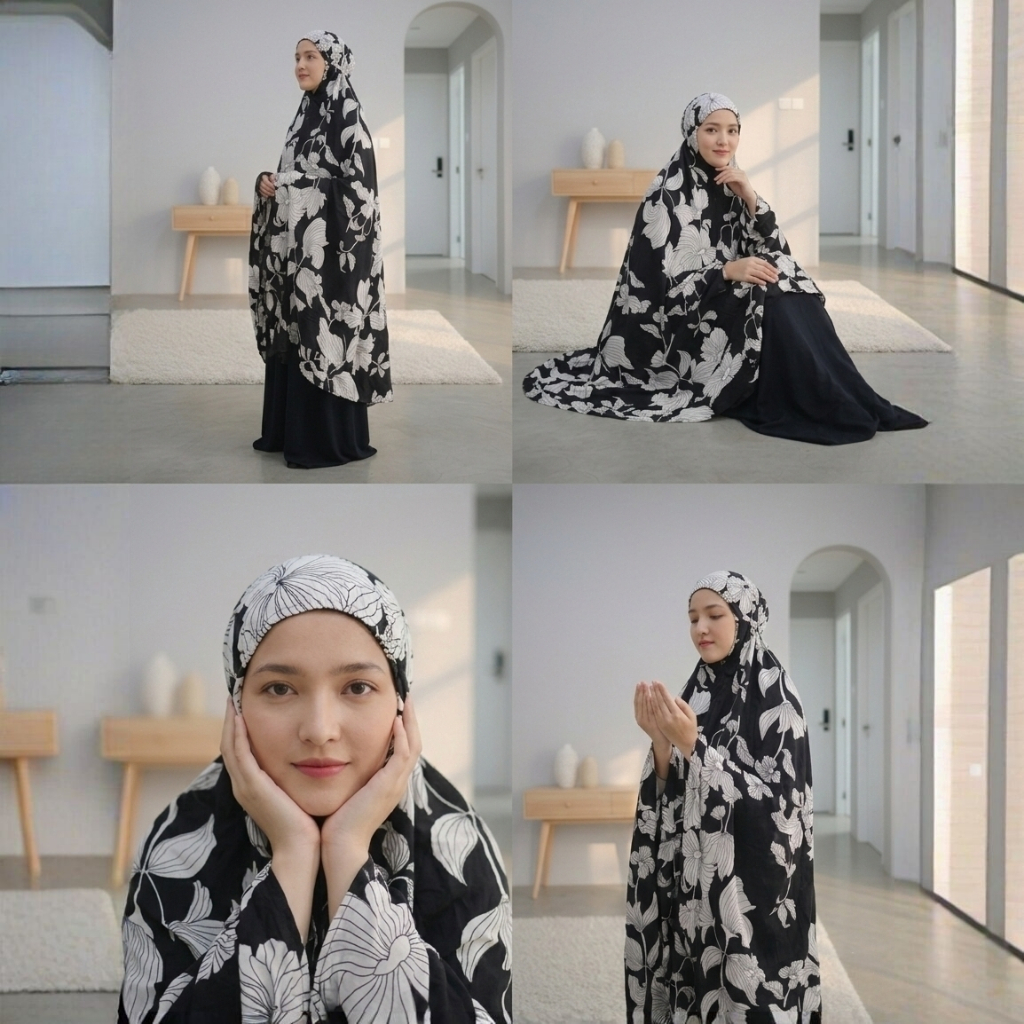 Mukena Rayon Bali Jumbo Premium 2in1 Resleting Free Tas Cantik