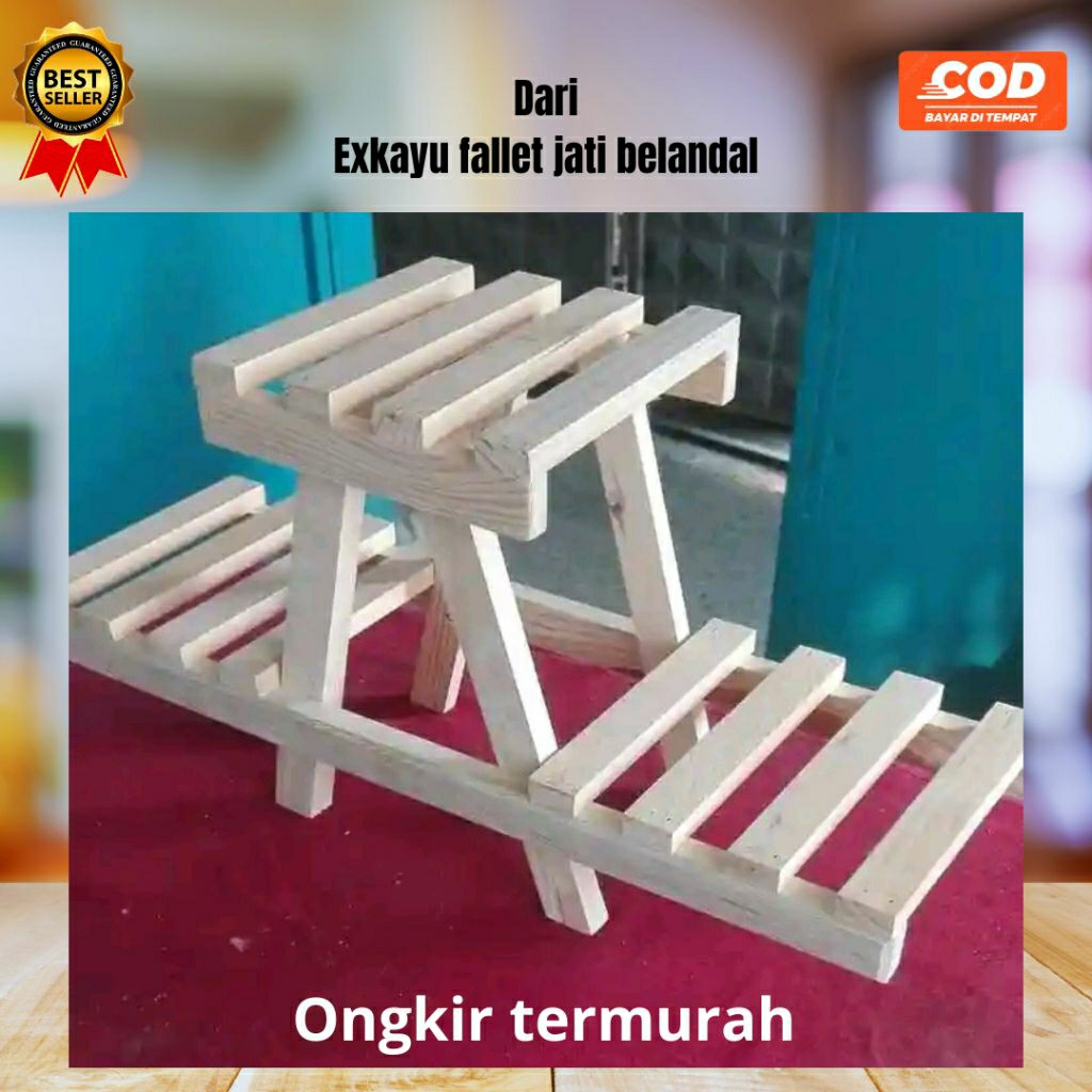 RAK POT BUNGA KAYU JATI BELANDA/RAK SERBAGUNA