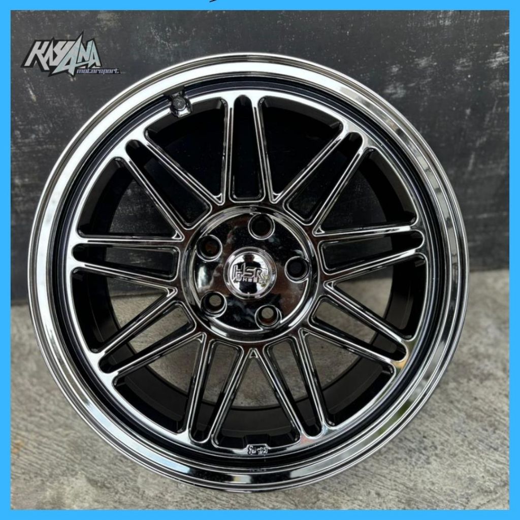 Velg Racing Buat Mobil HRV Civic Turbo Accord CRV Innova HSR TOBA R18 Pcd 5x114.3 Black Chrome