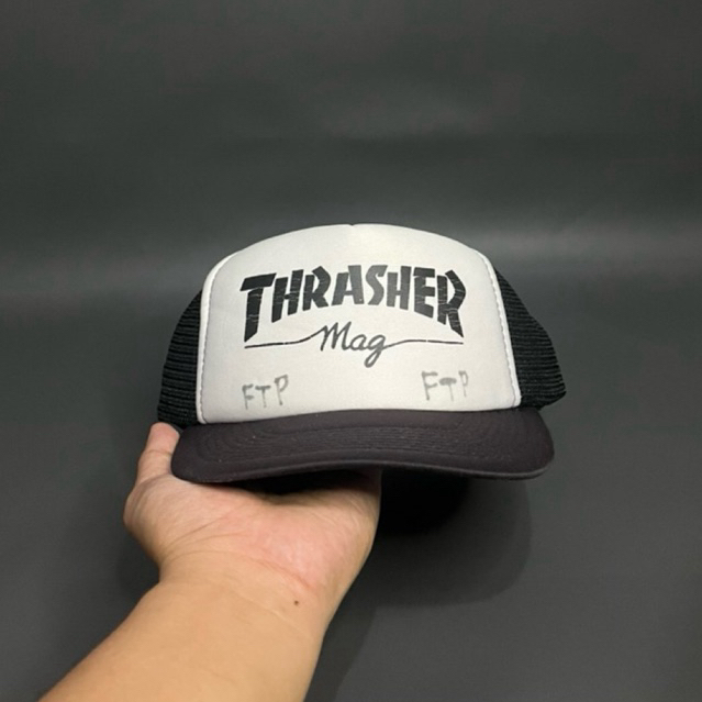 THRASHER MESH CAP MAG LOGO BLACK ON WHITE