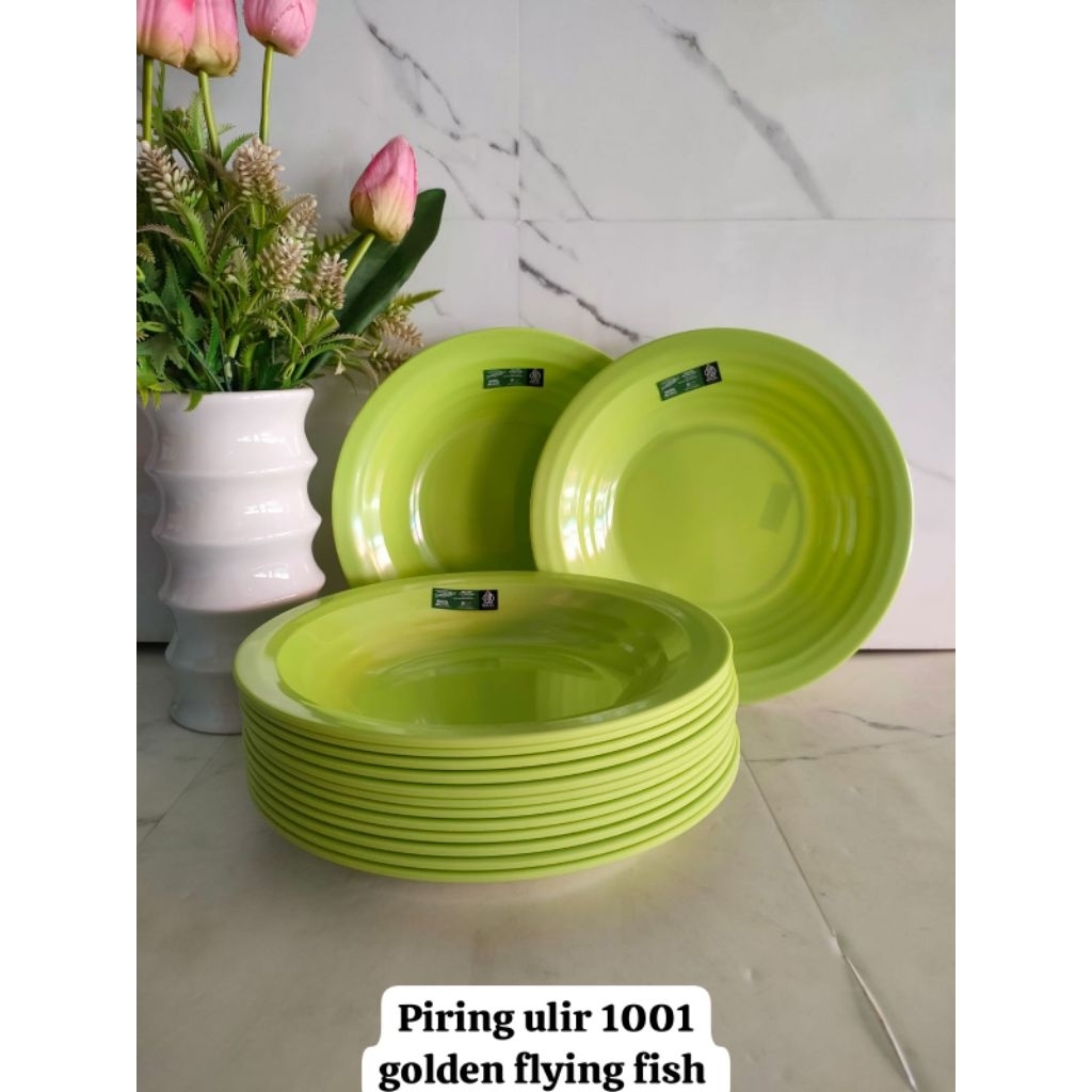 Piring Ulir 1001/Piring Melamine Golden Flying Fish