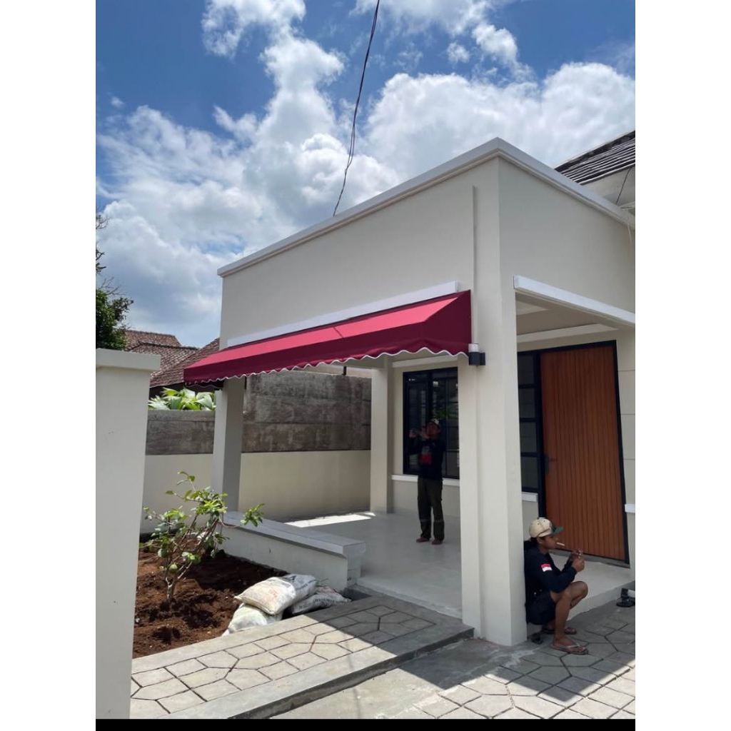 Kanopi Tampias Hujan Kanopi kain Coffe kanpoi kain jendela