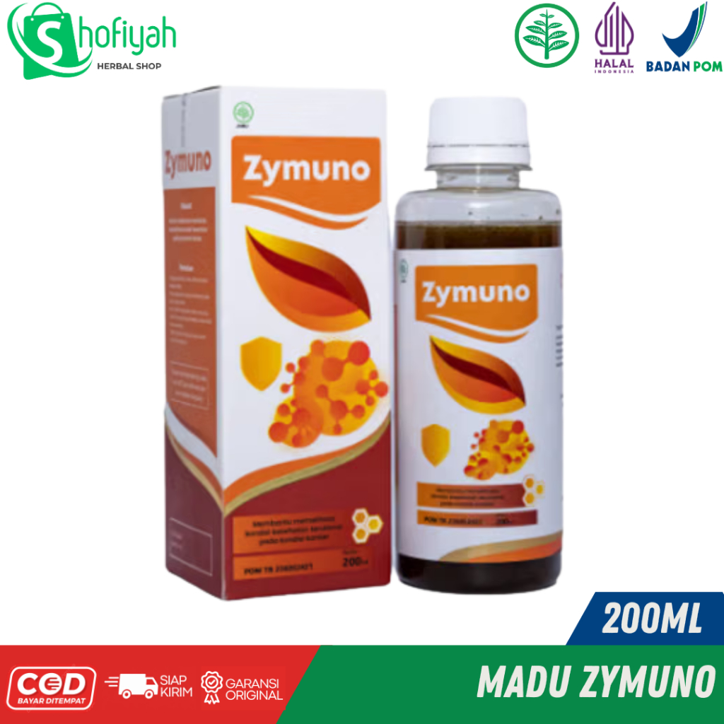 ZYMUNO Madu Herbal Asli 200 ml | Perpaduan Madu Hutan & Meniran | Berizin BPOM & Halal MUI