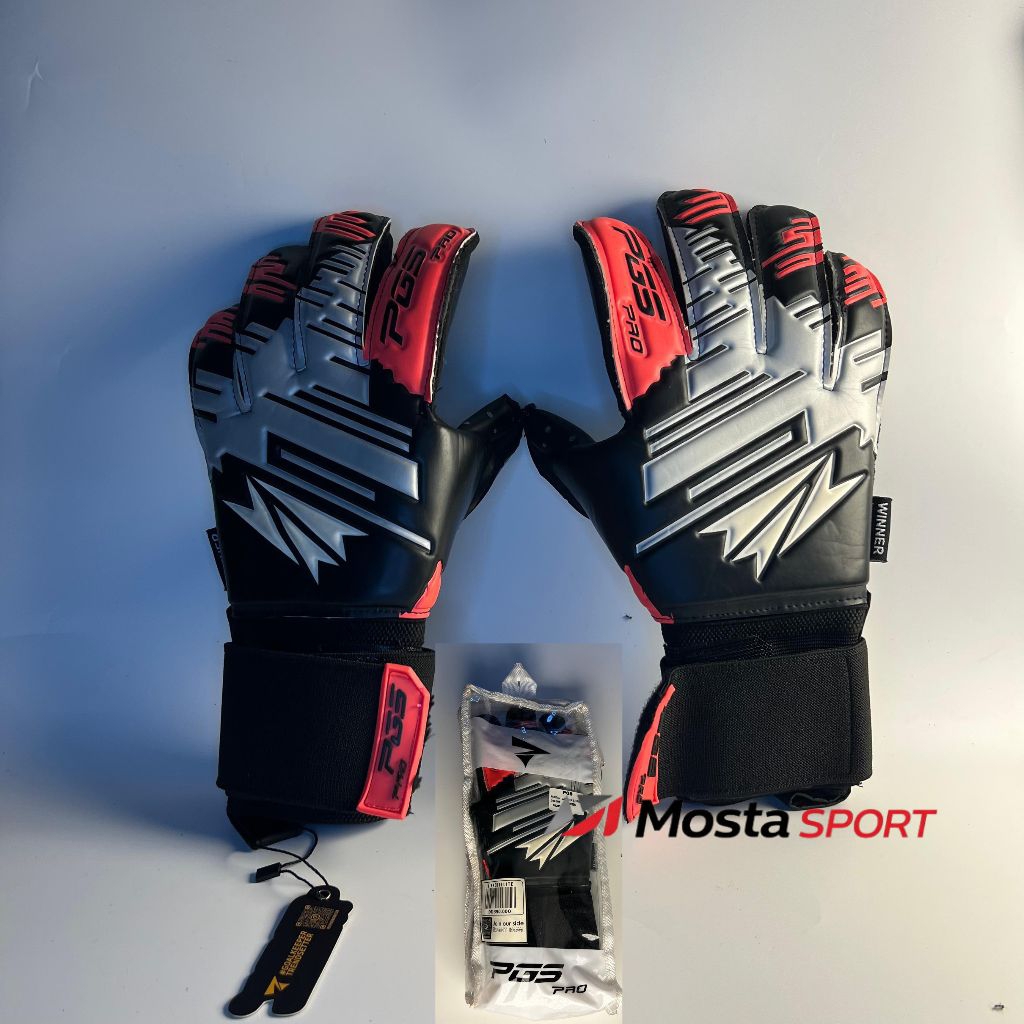 PGS PRO WINNER SERIES 2025 SARUNG TANGAN KIPER BLACK RED TERBARU 4mm LATEX