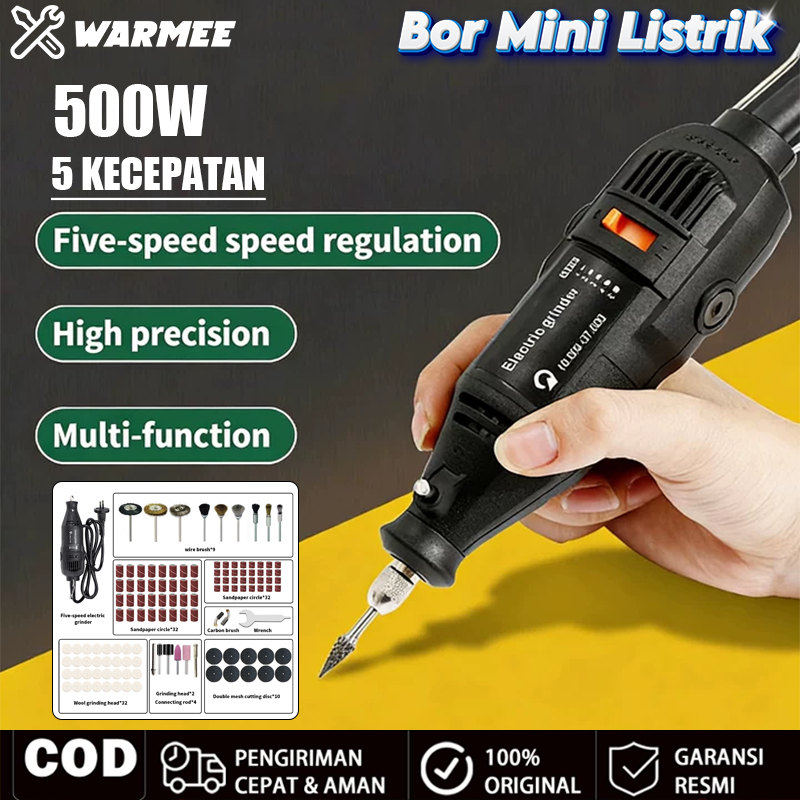 WARMEE Bor Mini Listrik 124PCS Engraver Grinder listrik Alat Ukir Kayu Mini Grinder Set