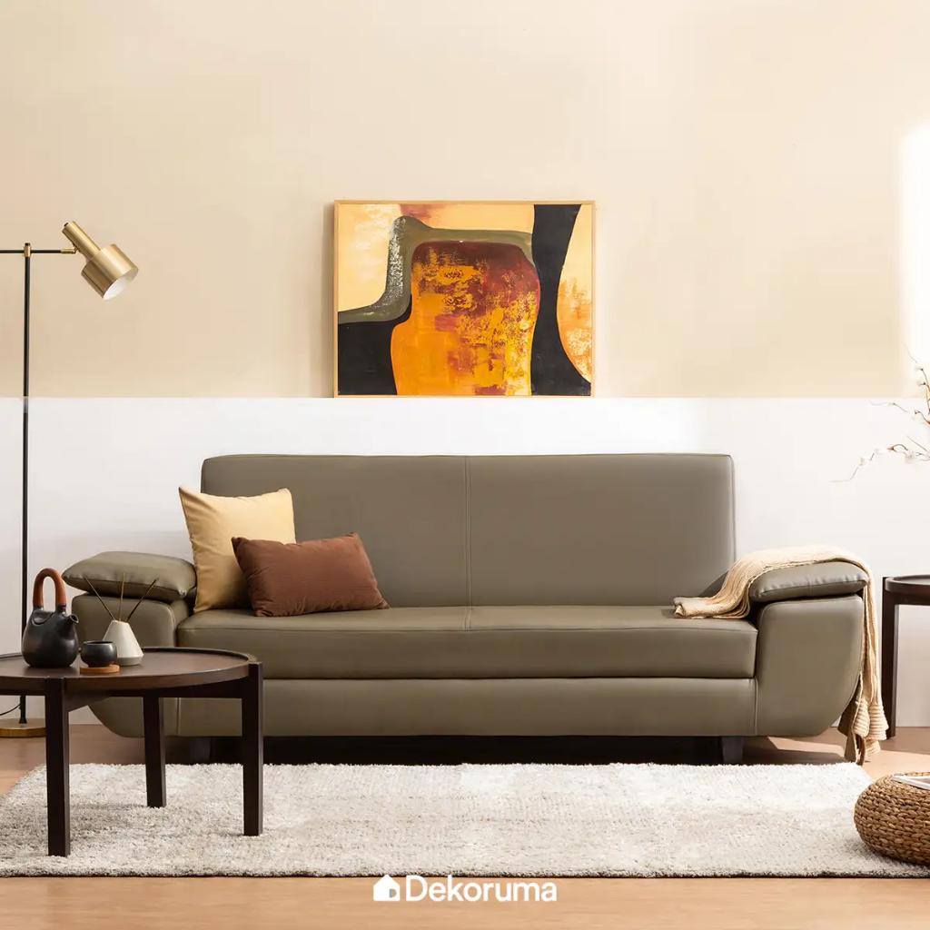 Dekoruma HATO Sofa Bed Minimalis Kulit | Sofabed Lipat