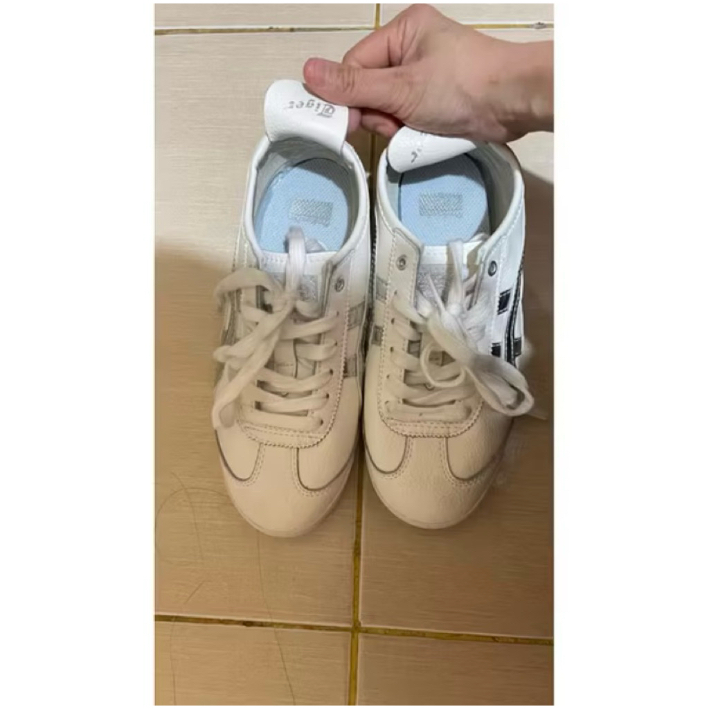 preloved onitsuka tiger 66 white silver size 36