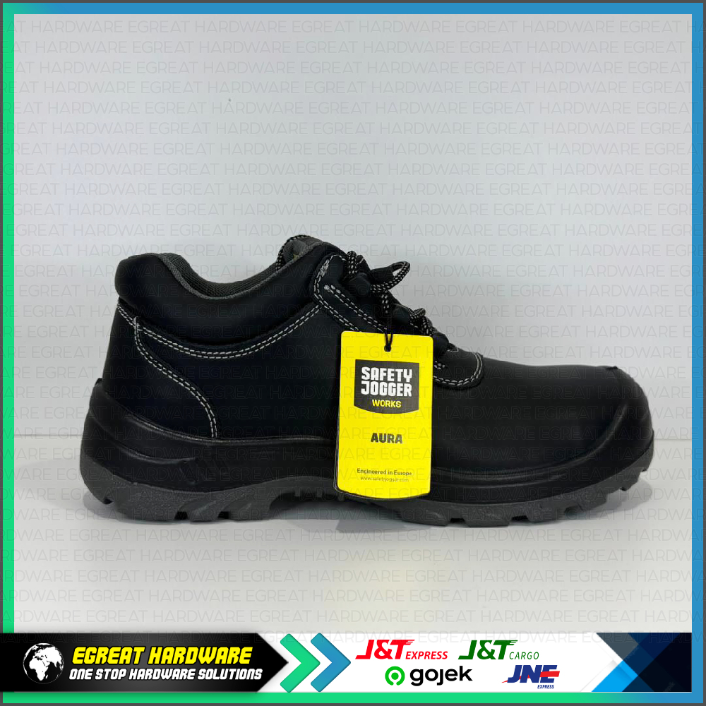 (BARANG READY / BUKAN PO) SAFETY SHOES; LOW CUT, COMPOSITE, ESD; AURA S3S, BLACK; SAFETY JOGGER
