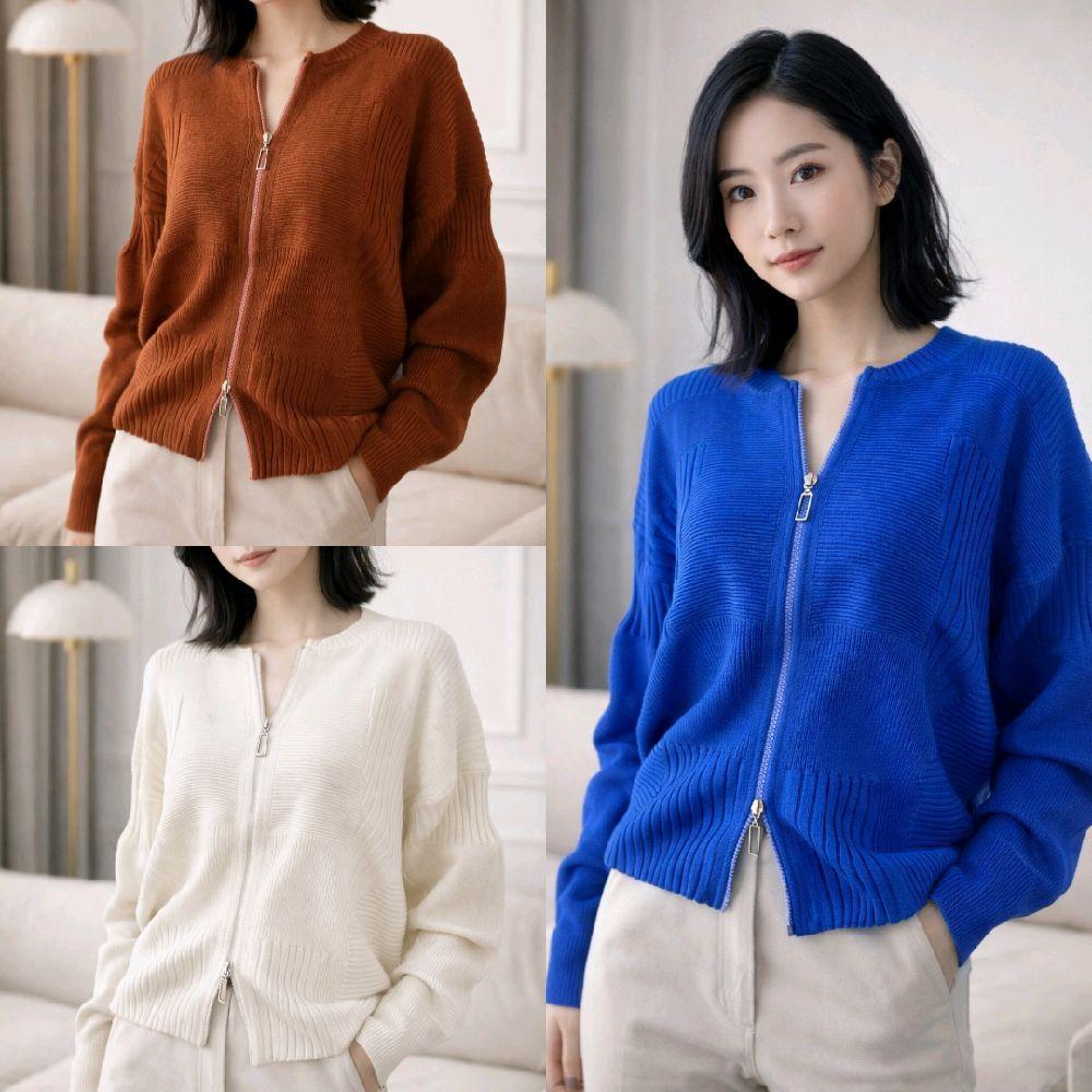 (KODE 335) NEW ARRIVAL Cardigan Pleats Premium Two-Way Zipper | ATASAN PLEATS PREMIUM | ATASAN LENGA