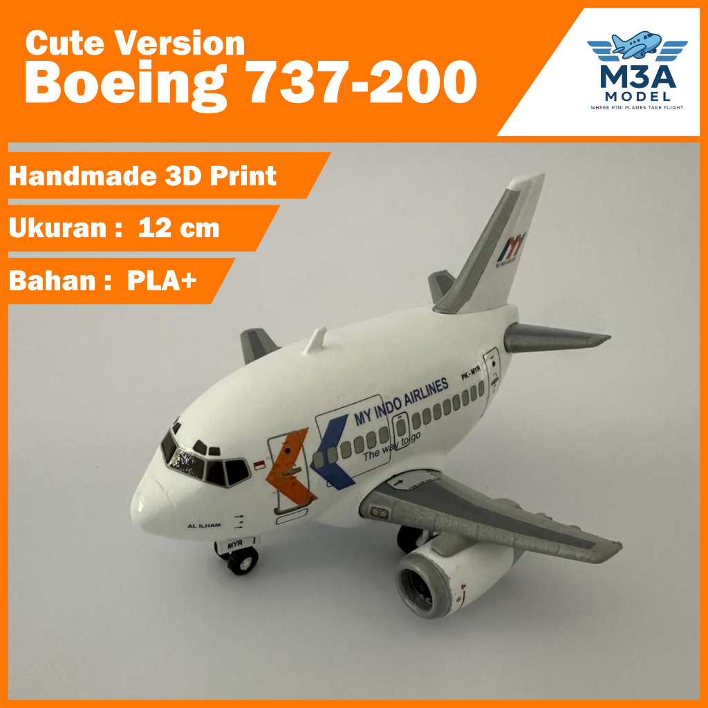 Boeing 737-200 Cute Version | 12cm | 3D Print