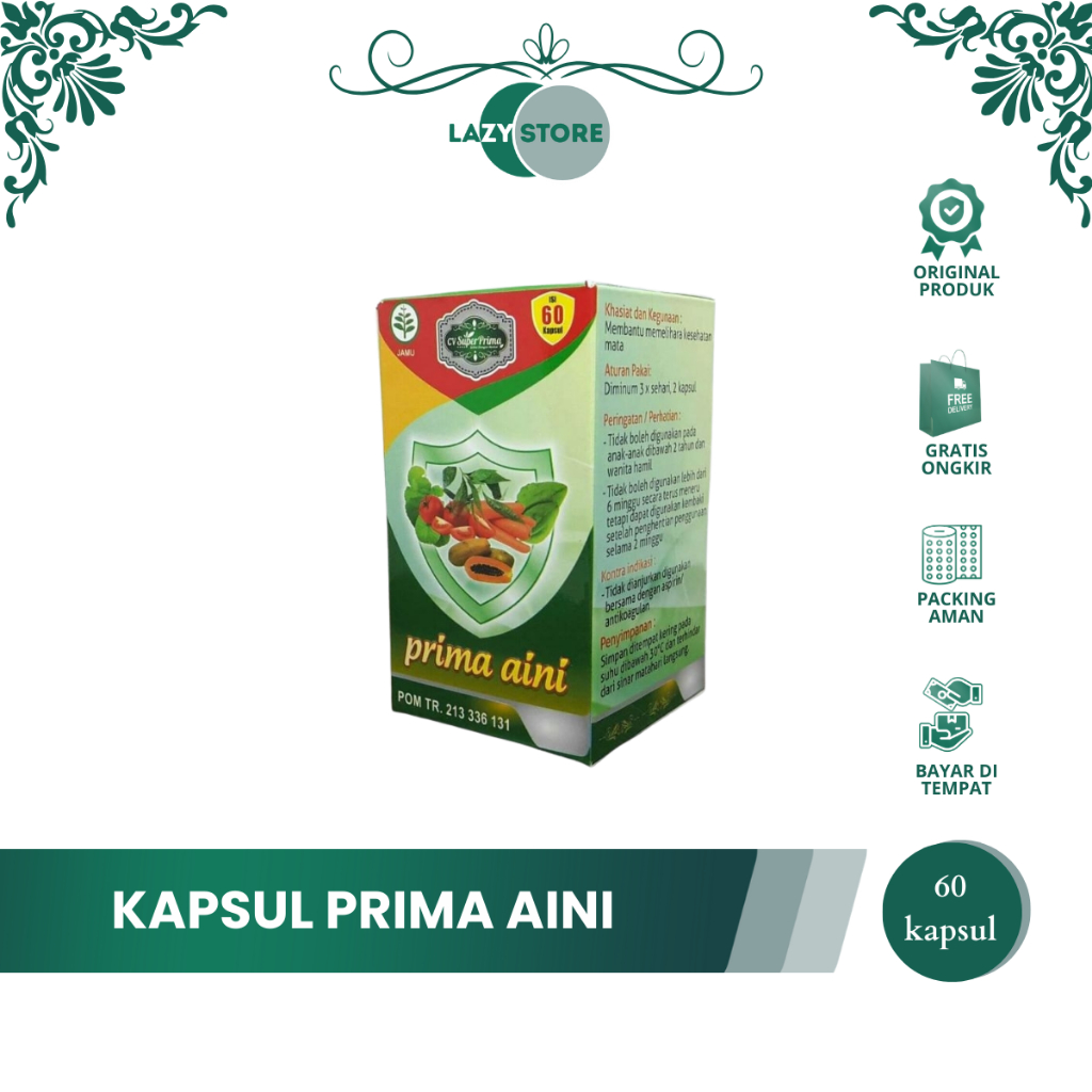 KAPSUL PRIMA AINI Herbal Mata Isi 60 Kapsul – CV Super Prima | Original | Bisa COD