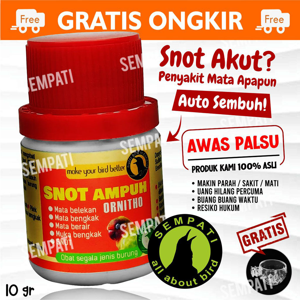 SEMPATI Ornitho Ornito Nutribird Obat Burung Snot Mata Merah Bengkak Belekan Berair Iritasi Sakit Pe