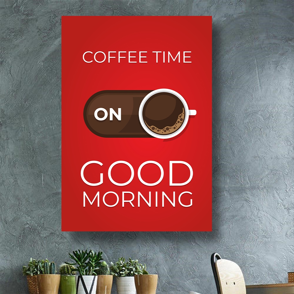Poster Coffee GOOD MORNING Poster Frame CAFE KOPI Hiasan Dinding Premium