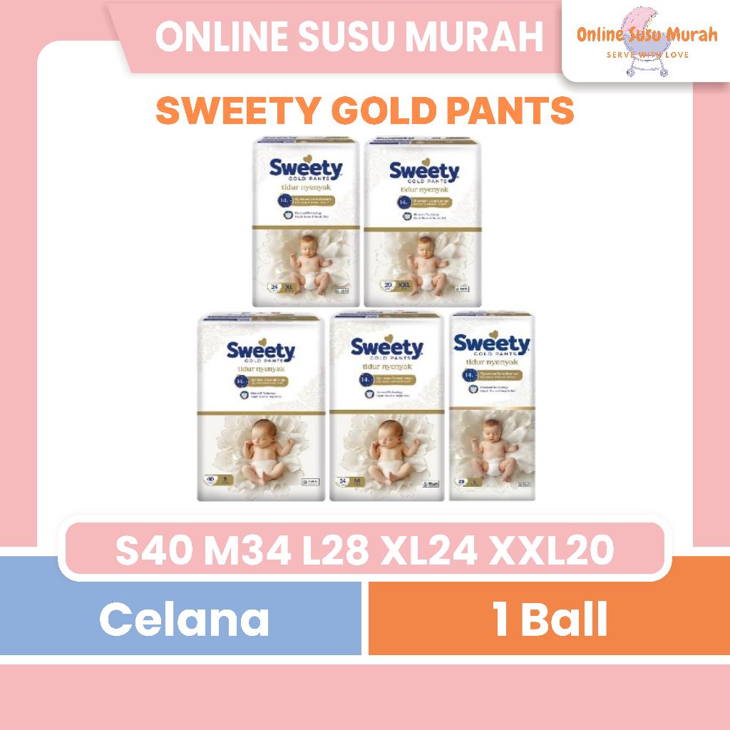 SWEETY GOLD PANTS S40 M34 L28 XL24 XXL20 POPOK BAYI CELANA S 40 M 34 L 28 XL 24 XXL 20 PPKS