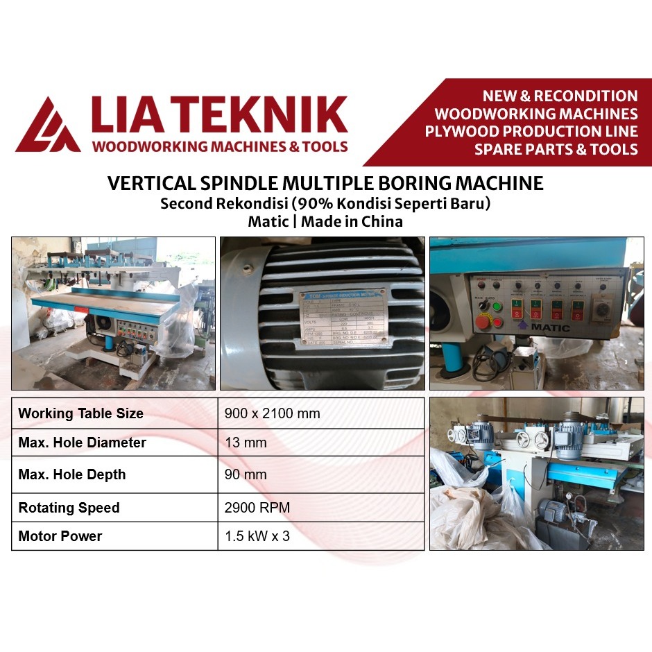 Mesin Vertical Spindle Multiple Boring Matic Mesin Bor Beringin Matic Second Rekondisi 90% Kondisi S