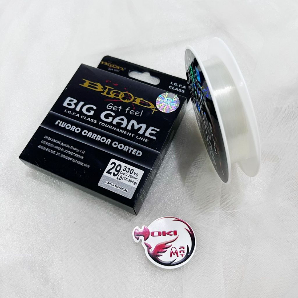Senar blood big game fluoro carbon coated / senar pancing blood igfa class original