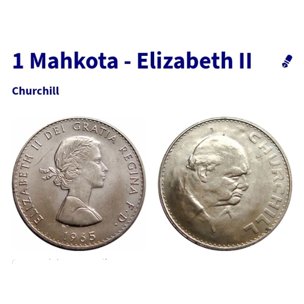 koin 1 crown elizabeth 2 (Churchill) 1965