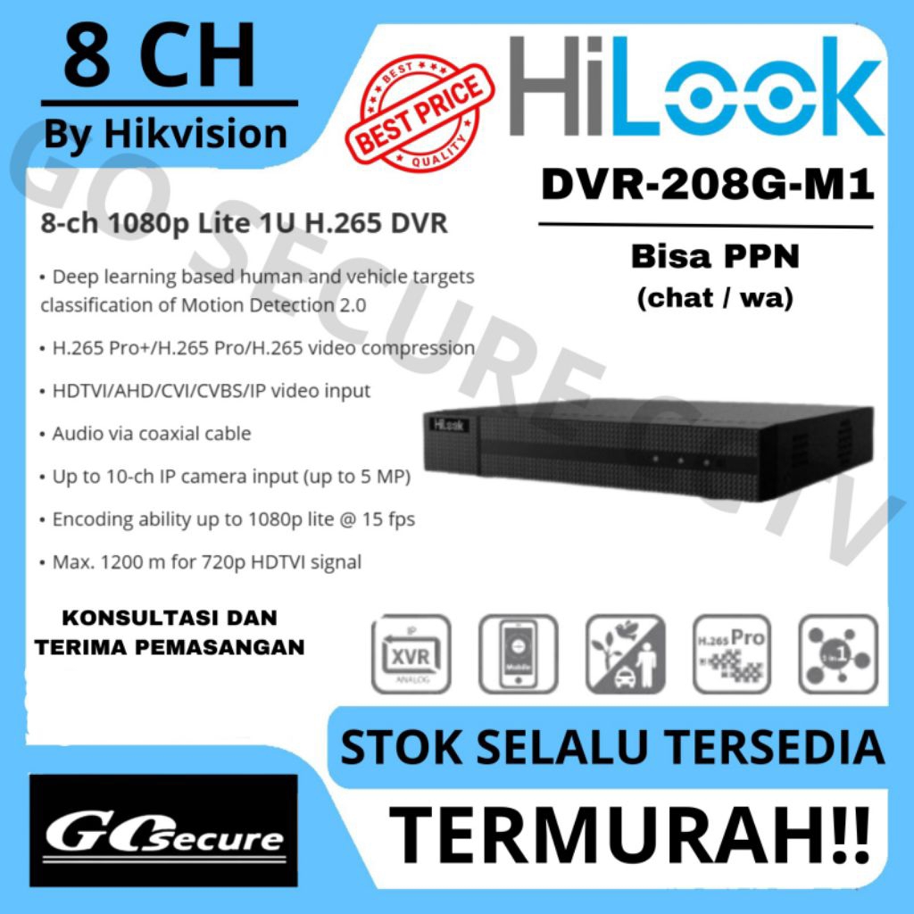 DVR 8CH Hilook DVR-208G-M1/T DVR 8 CHANNEL