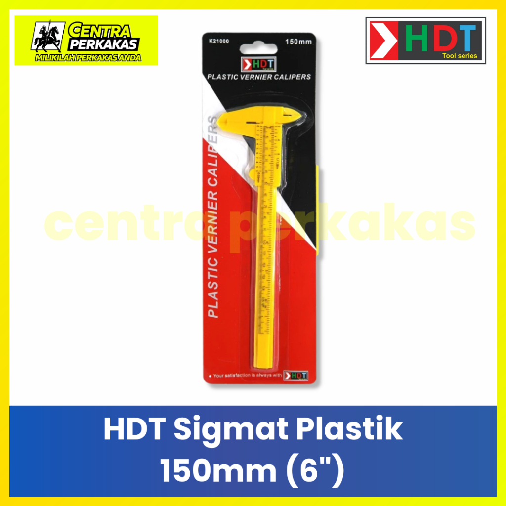 HDT Jangka Sorong Plastik 6" 150mm Sigmat Manual Alat Ukur Kedalaman Diameter
