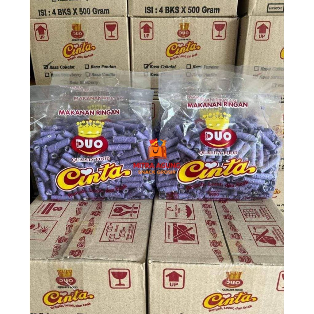 Grosir Cinta Astor Blueberry 4x500gr – Snack Wafer Roll Laris Jajanan Anak| Cocok Reseller & Warung