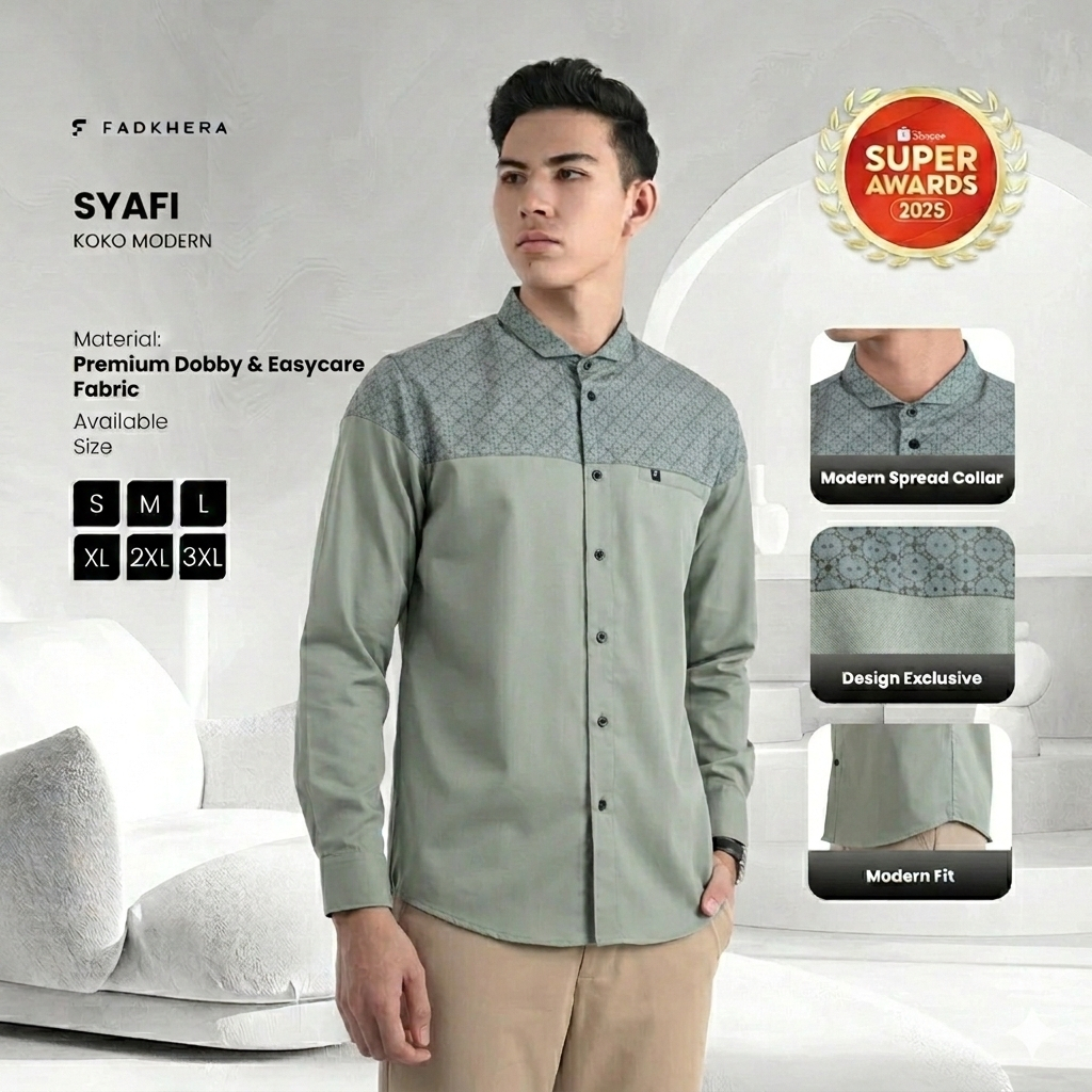 [Fadkhera Official] Syafi 100% original | Baju Koko Pria Tosca