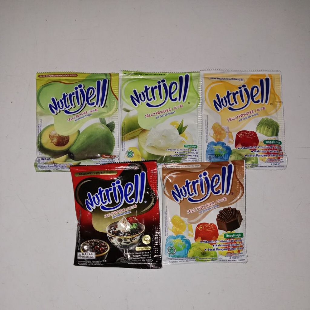 Nutrijel 15gr Alpukat / Kelapa Muda / Kopi / Mangga / Strawberry / Melon / Anggur / Leci / Jeruk