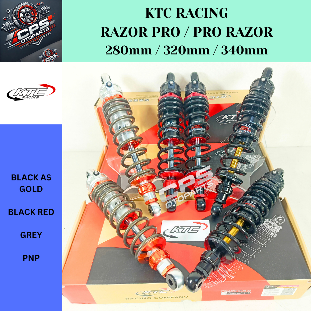 Shock Belakang KTC RAZOR PRO 280mm 320mm 340mm | Jupiter Z Supra Tiger | Non Tabung Razor Pro CNC Em