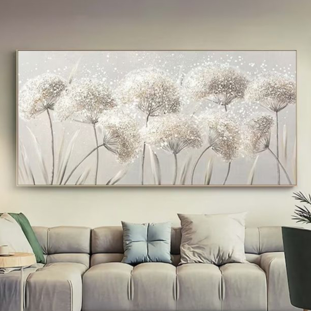 Lukisan bunga gold Aesthetic 200 x 100  cm plus frame Lukisan Abstrak Ruang tamu kamar tidur