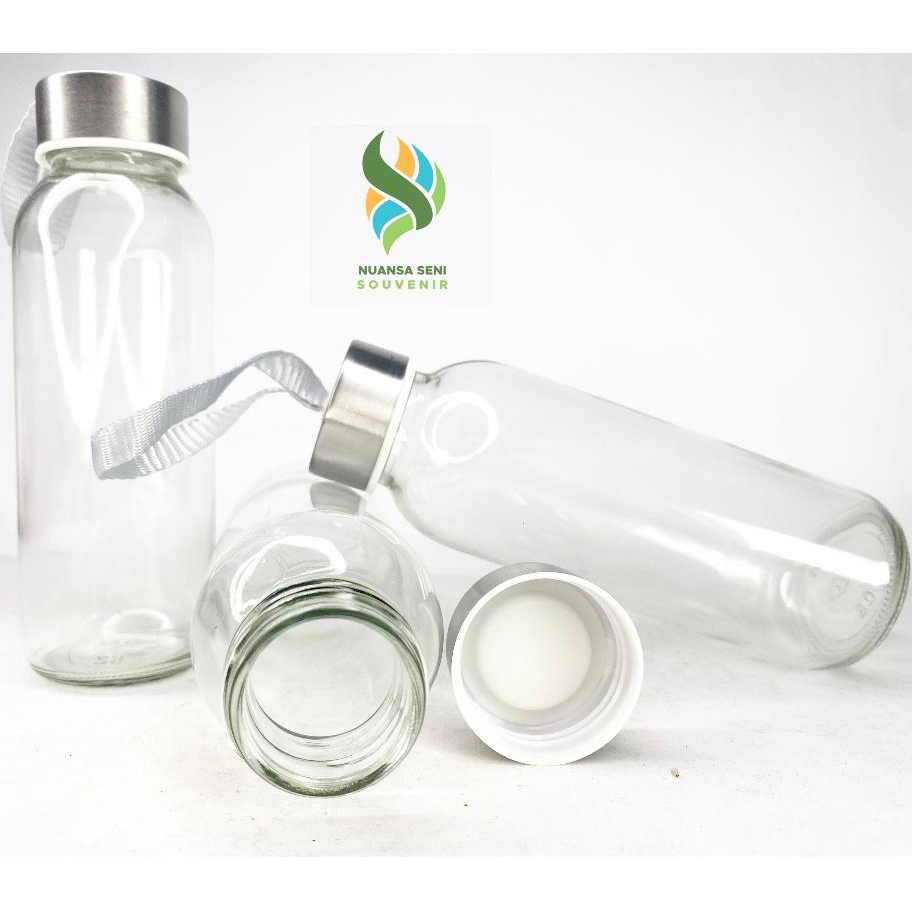 Souvenir Botol Madu Termos Kaca Mini Tumbler Minum Botol Bening 300ml Botol Infused Water Polos