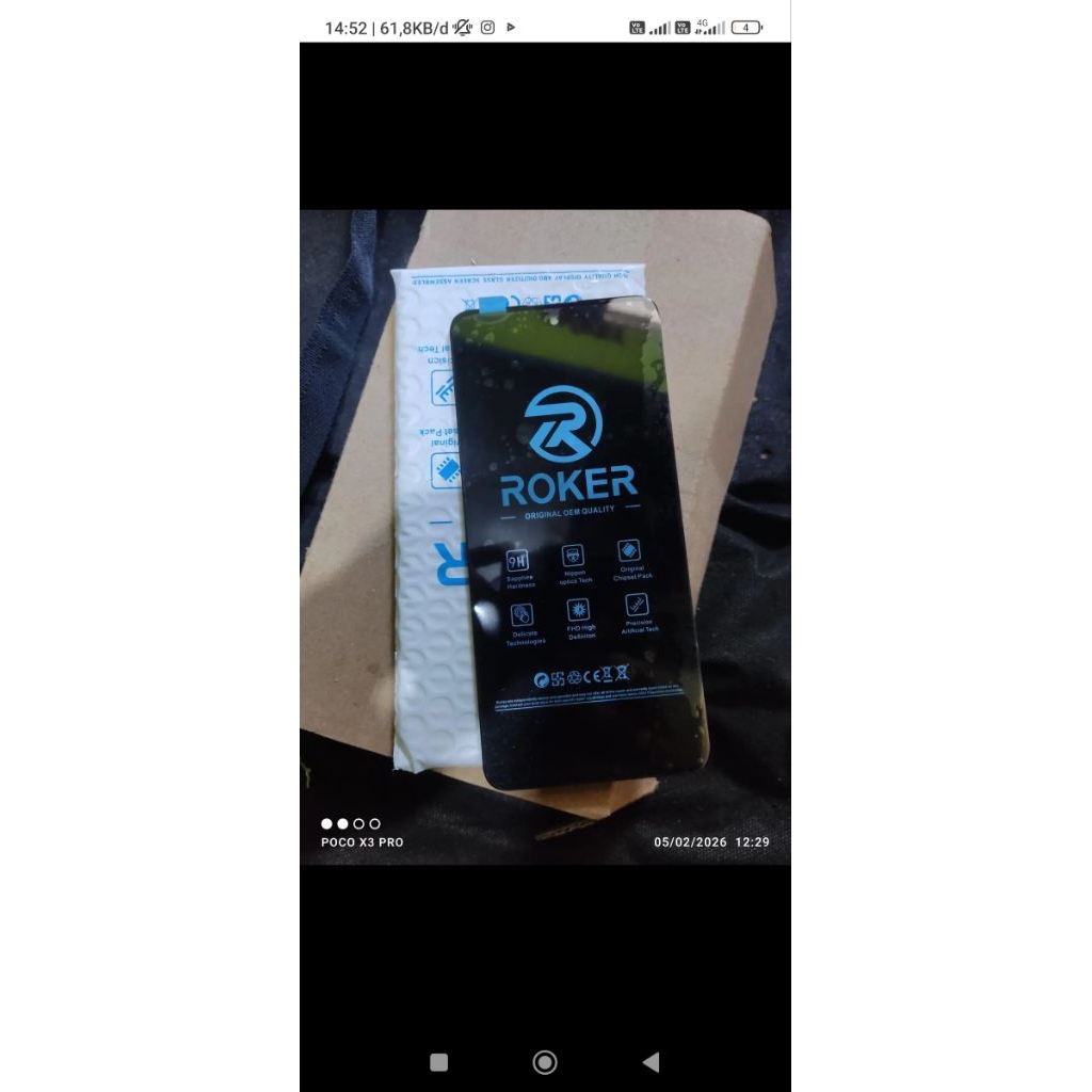 LCD poco X3 GT normal no minus, merek roker