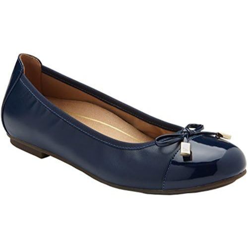 Vionic Minna Navy Ballerina Shoes Wanita