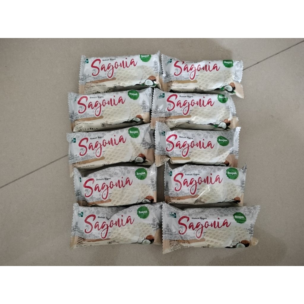 Biskuit Sagon Sagonia Kelapa 45 gr/pcs - Renyah, Halal, Rasa Kelapa