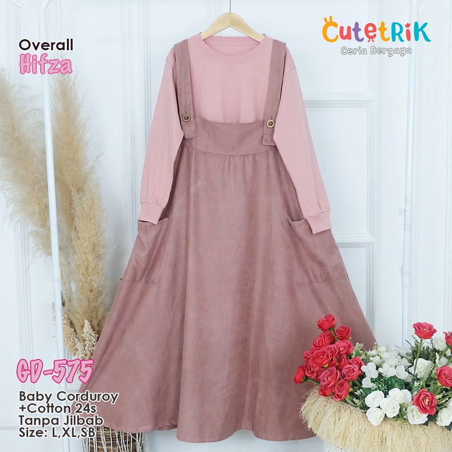 Set Overall Rok Usia 5 - 6 Tahun HIFZA Series  Remaja Bahan Shakilla Twill Premium Katun Yandet Toyo