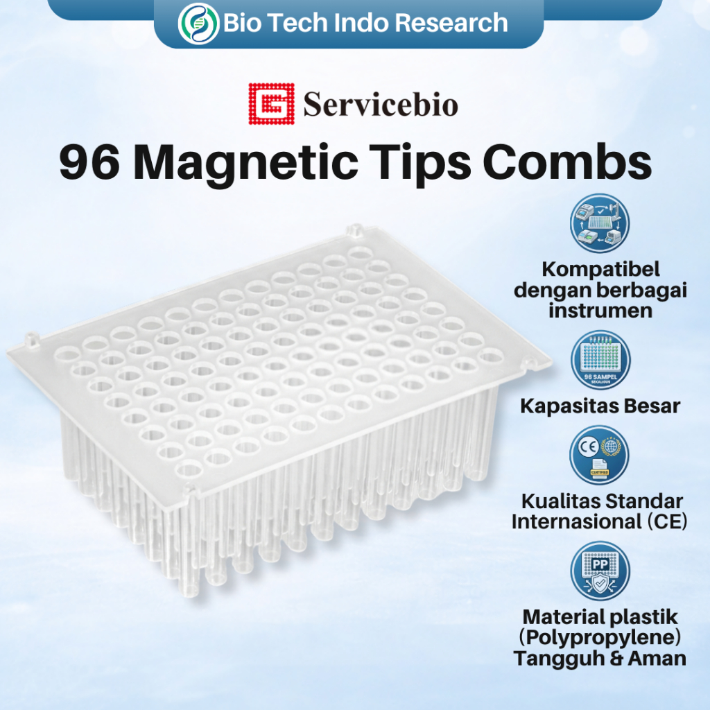 Servicebio Magnetic Tip Comb 96 Well Sterile Culture Plate 2mL V Bottom Alat Ekstraksi Asam Nukleat 