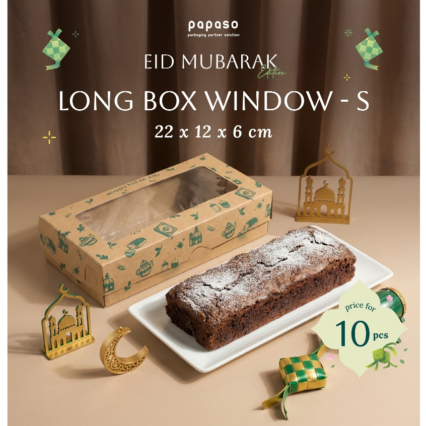 Long Box Lebaran Brownies 22x12x6cm Papaso