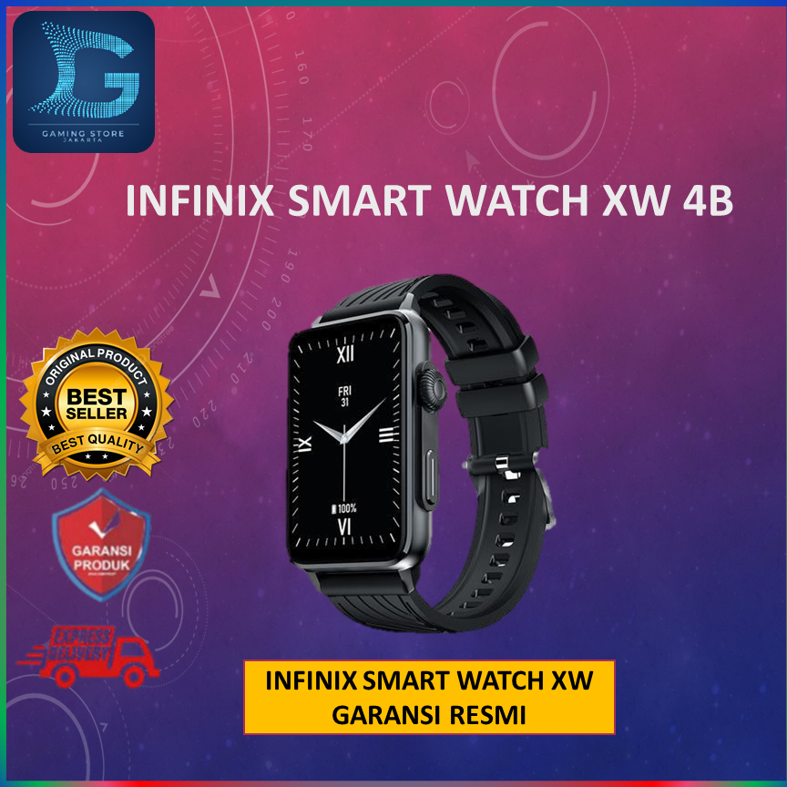 Infinix SMARTWATCH XBAND XW4B - 1.57 Inch Full Touch HD - Battery 230 mAh - BLACK