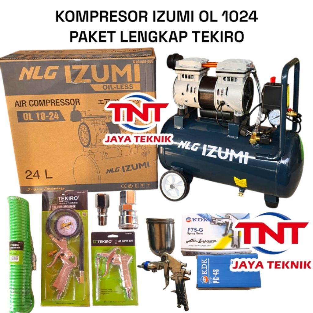 KOMPRESOR OIL LESS IZUMI 1 HP 24 LITER OL 1024 / IZUMI OL 10-24 KOMPRESOR OILLESS 1HP