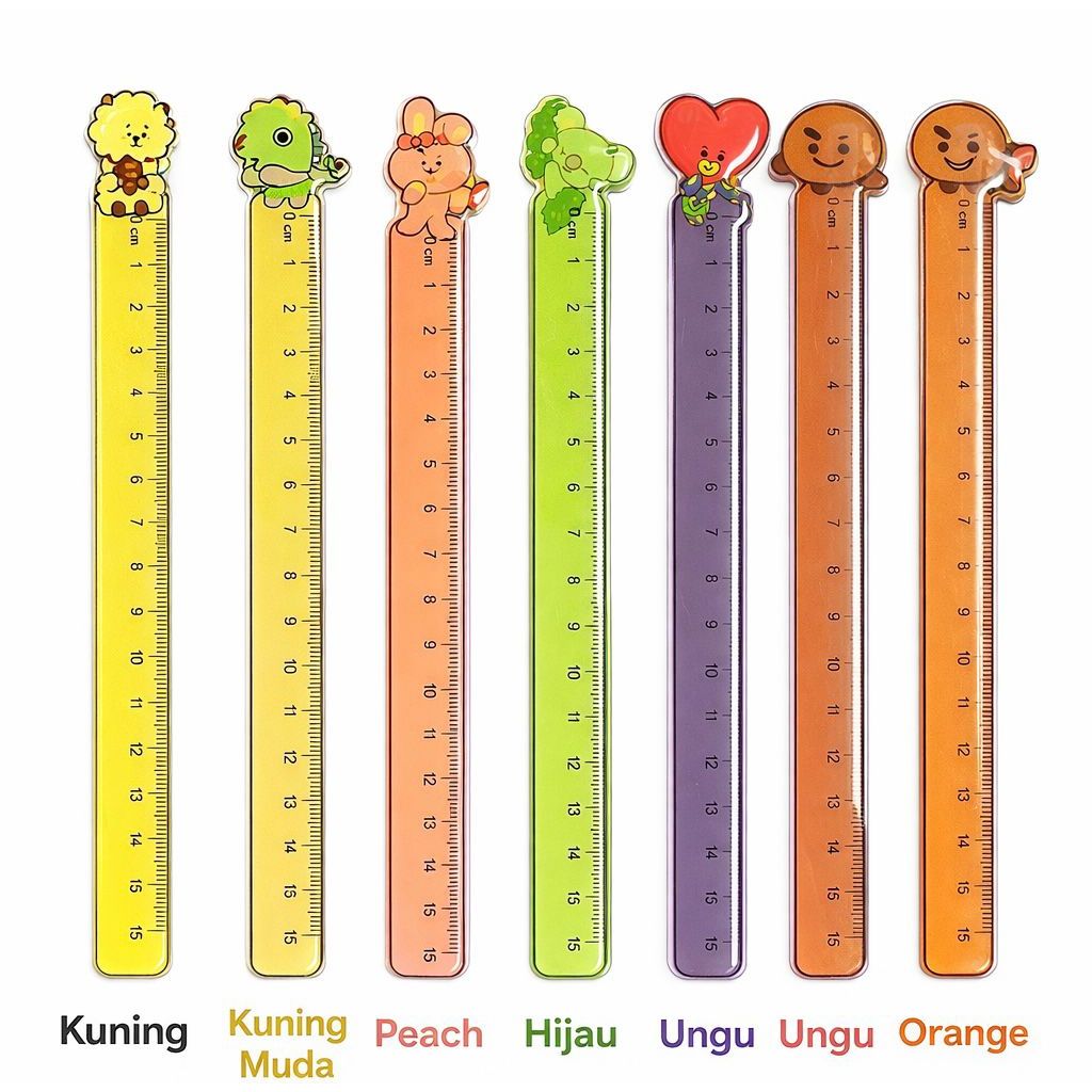 Penggaris Karakter Lucu 15cm Plastik Penggaris Lucu