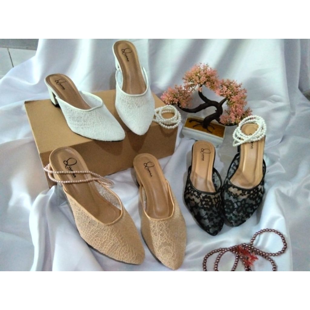 selop pengantin wanita / slop pengantin wanita premium / wedding shoes / sepatu pengantin