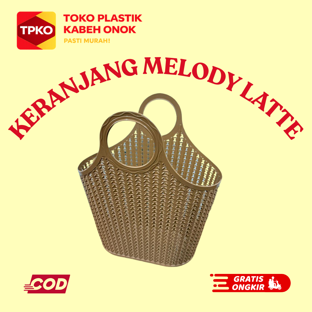 Keranjang Belanja Plastik Melody Latte