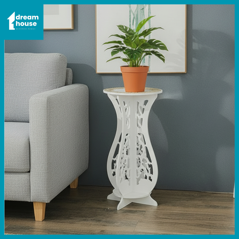 Meja Pot Vas Bunga Aesthetic  Meja Sudut Kecil Furnitur Kamar Ruang Tamu Estetik